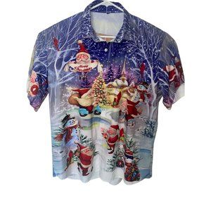 Coolest Christmas Button front Graphic T shirt mens XL Merry christmas
